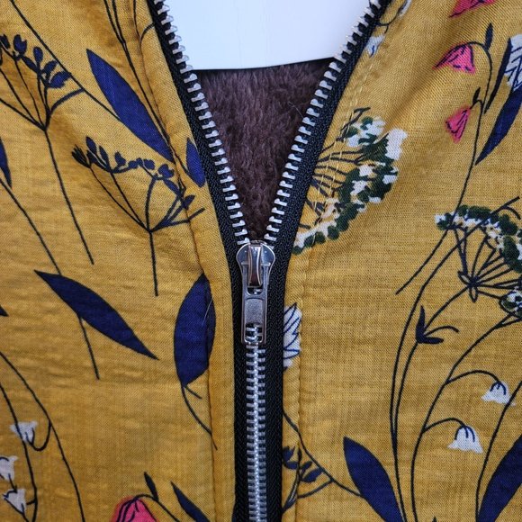 Cellabie Yellow Floral Zip Up Jacket Size 2XL - Picture 7 of 12